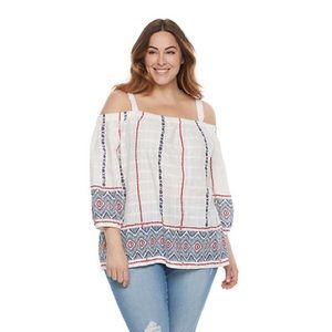 SONOMA || Woman’s Printed Cold-Shoulder Top size Xl